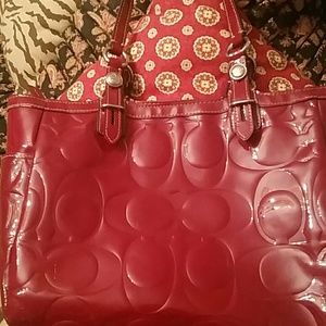Red beautiful Coach purse